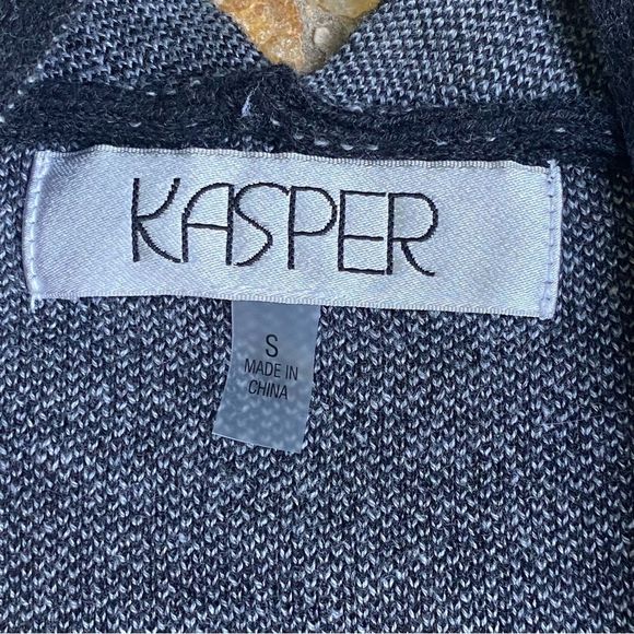 NWT Kasper Color Block Open Front Oversized Grey Gray Combo Cardigan Size S - Picture 3 of 11